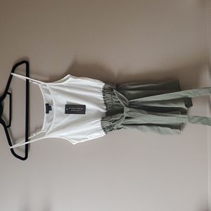 Green and White Romper